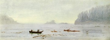  Albert Lienzo - Pescador indio luminismo paisaje marino Albert Bierstadt